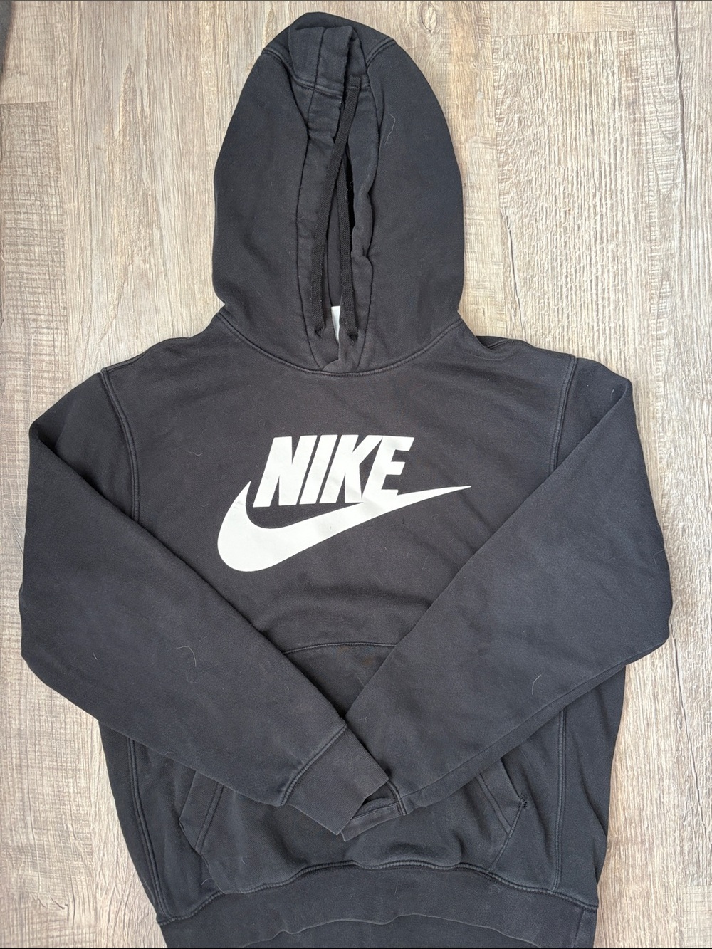 Nike Black Hoodie with White Swoosh Logo